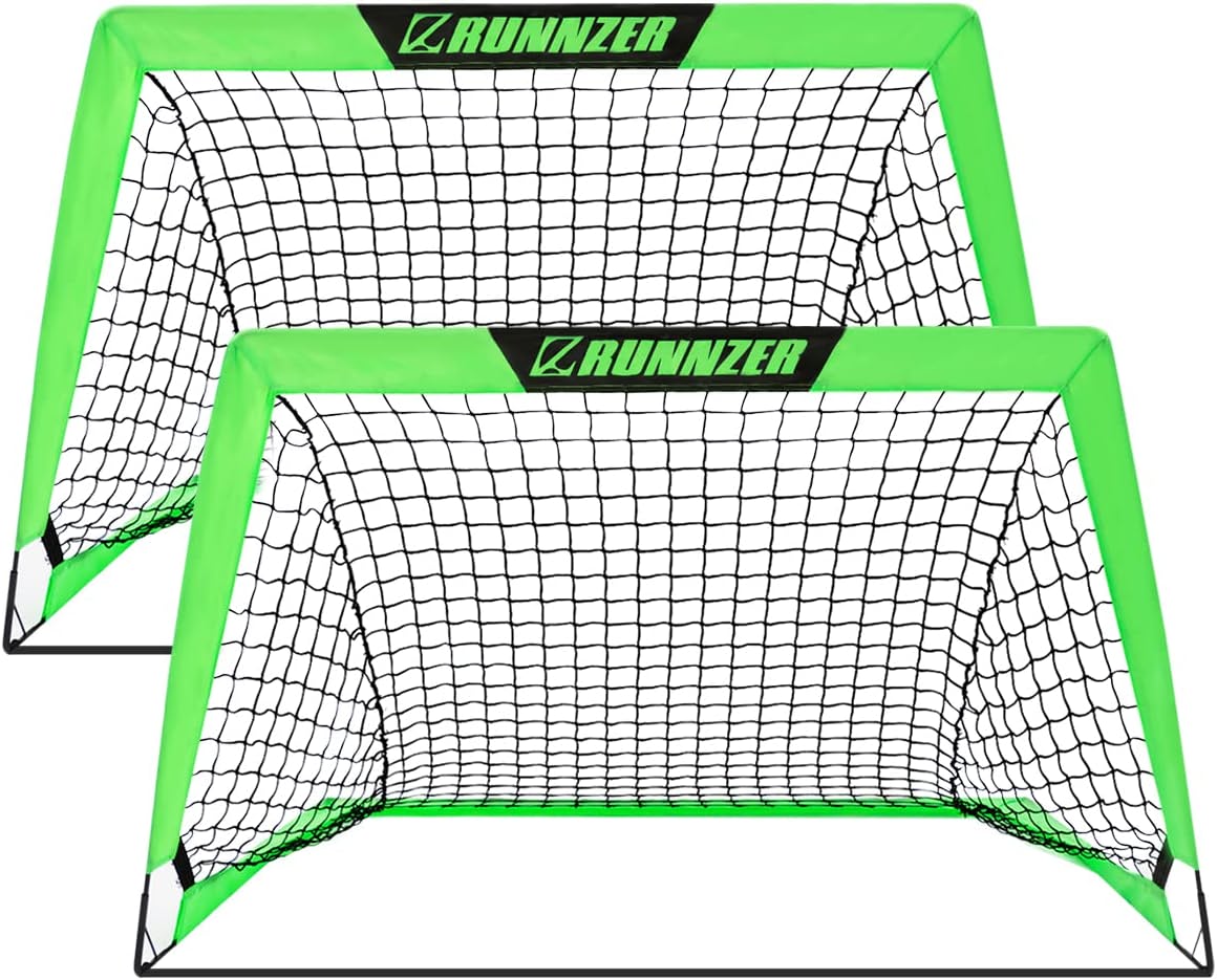 L RUNNZER Portable Soccer Goal, Pop Up Soccer Goal Net for